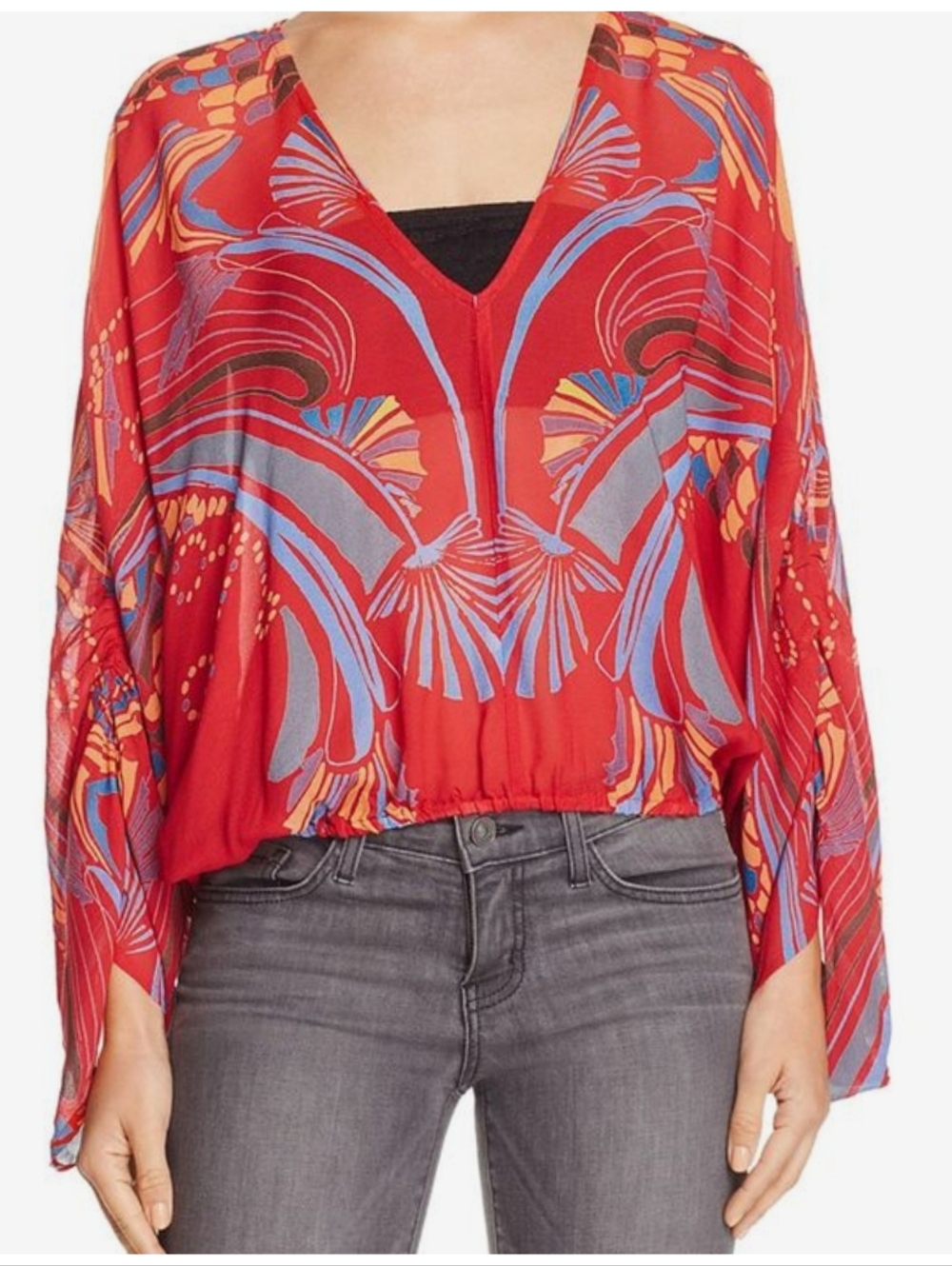 Free People Beneath The Sea Dolman Sleeve Top